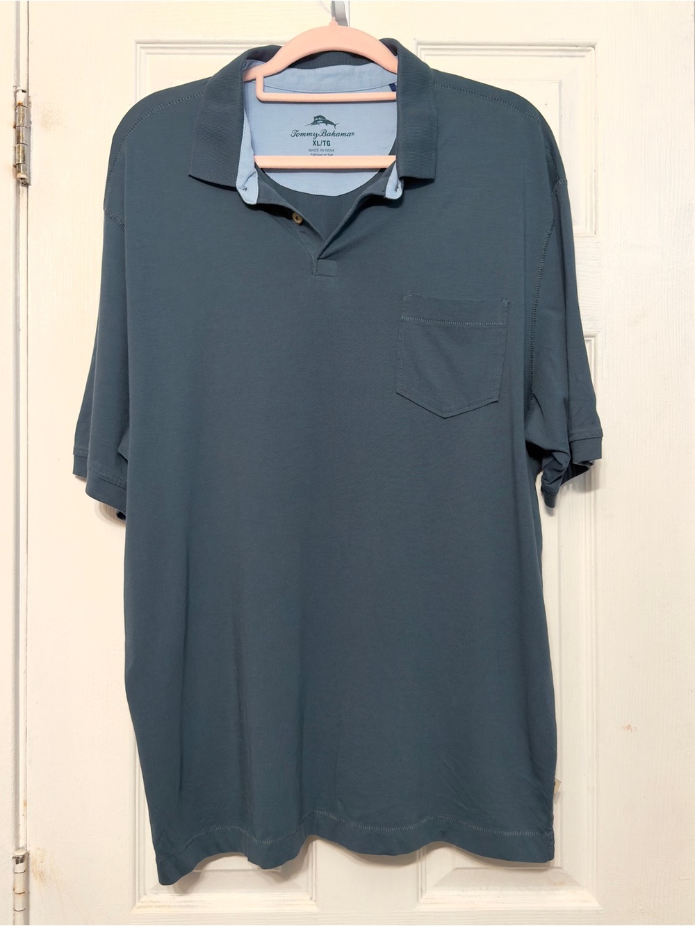 Tommy Bahama Island Zone Polo Shirt Blue Green Men Size XL